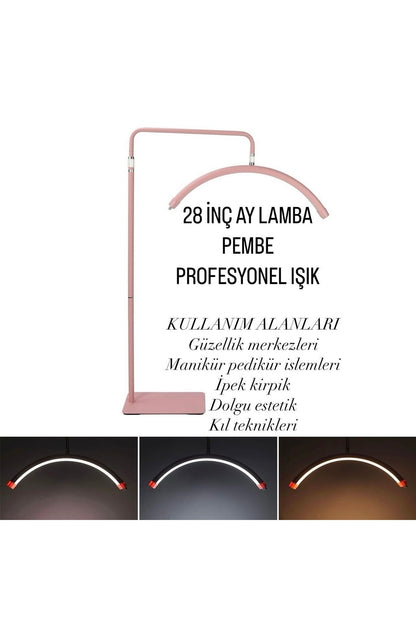Smayling 28 inç profesyonel ay lambası LED ışık, güzellik ve kalıcı makyaj için uygun, şık ve ayarlanabilir tasarım.
