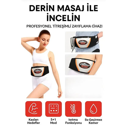 Smmayling çift motorlu titreşimli zayıflama kemeri, bel ve karın bölgelerinde kullanıma uygun, ergonomik tasarım.