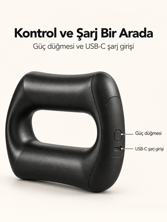 Şarjlı Masaj Kemeri – 5 Masaj Modu, Ayarlanabilir Hız, USB-C Şarjlı