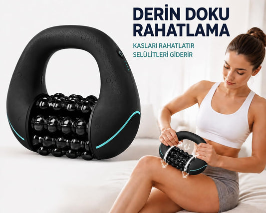 360° Elektrikli Roller Masaj Aleti – 3 Kademeli Derin Masaj